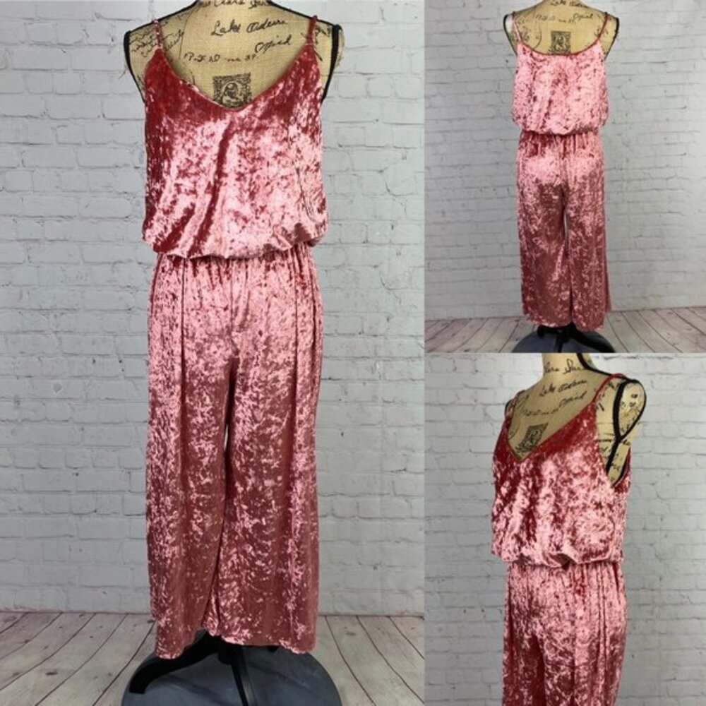 Life Clothing Co. Pink Crush Velvet Jumpsuit